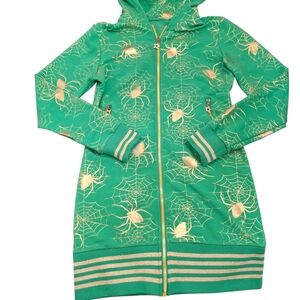 Impressions Green and Gold Long Sleeve Dress